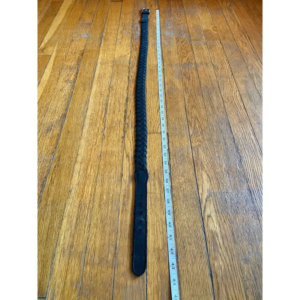 Black Suede Braided Bridle Belt Womens sz 36